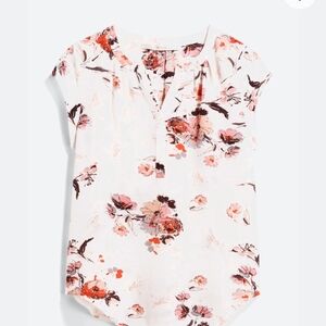 Fun 2 Fun Floral Blouse in Pink and White